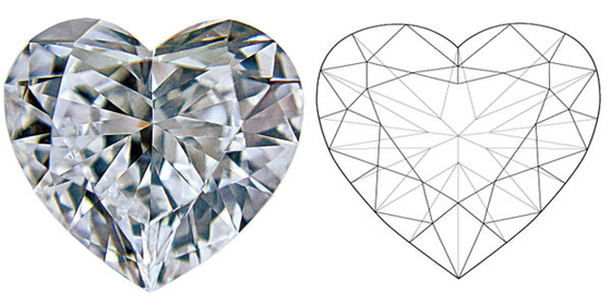Forma del cuore dei diamanti sviluppata laboratorio operato 1.3-2ct di CVD dei diamanti di ZKZ
