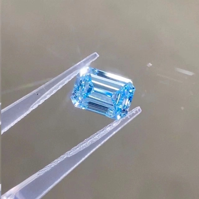 Diamanti blu sviluppati laboratorio sciolto intenso operato Emerald Cut di colore