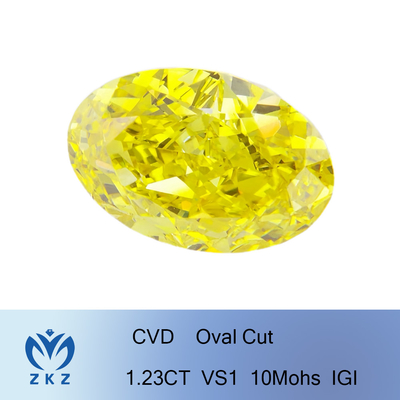 il laboratorio sintetico 1.23ct ha creato Diamond Oval Shaped Excellent Cut giallo