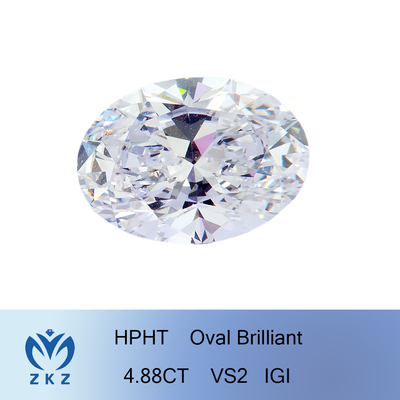Gli alti diamanti di chiarezza sviluppati laboratorio ovale allentano il colore bianco personalizzabile