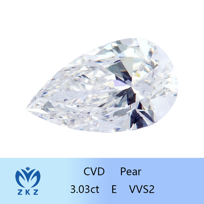 Perla tagliata come coltivato CVD laboratorio coltivato diamante 3ct con IGI vendita di fabbrica di certificazione