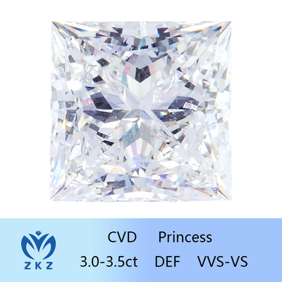 Certificazione sintetica incolore di principessa sviluppata laboratorio sciolto Shape 3ct~3.4ct Diamond With IGI di CVD del diamante