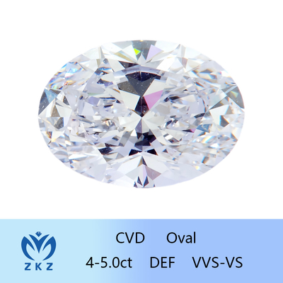 Sintetico incolore 4-5ct CVD Laboratorio Cresciuto Ovale Diamante 10 Mohs Durezza