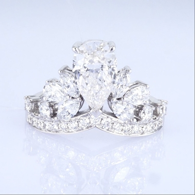 18K Corona in stile di laboratorio cresciuto diamante anello belle donne design principessa bianco di laboratorio cresciuto anello di diamante