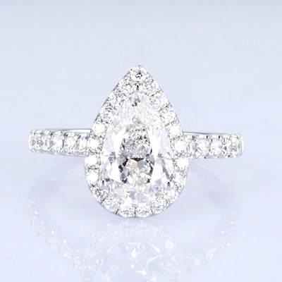 18k pera intorno a diamanti donne anello bianco laboratorio cresciuto anello di diamanti bellissimo design per i regali per la festa