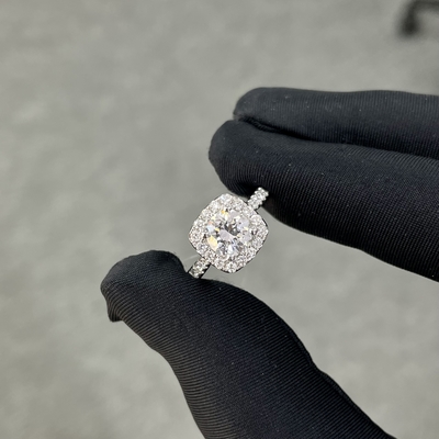 1.008ct Rotondo D/E VVS CVD Anello di diamante bianco Anelli di diamante coltivati in laboratorio con certificazione IGI