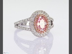 0.89ct Creato in laboratorio Anello sintetico di diamante rosa di colore rosa CVD Certificato IGI 18K Oro Bianco Set Diamante