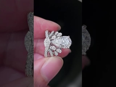 CH Laboratorio di personalizzazione Anelli di diamanti cresciuti Perla Corona Anello di diamanti 18K Anello di fidanzamento